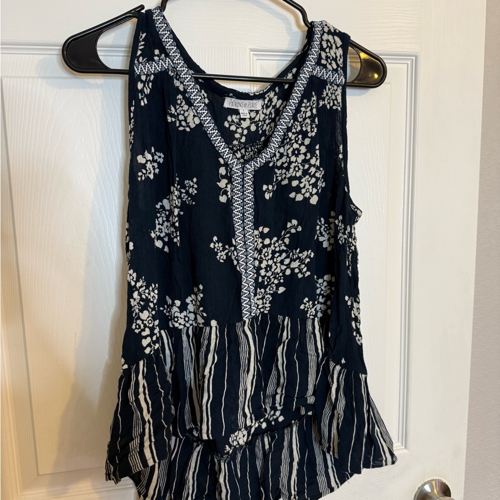 Patrons of Peace - Navy Mix Top